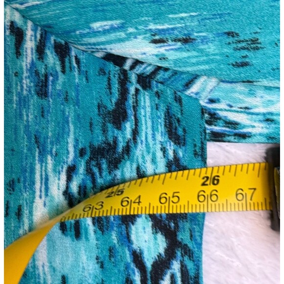 Faded Glory Blue Green Lightweight 3/4 Tab Sleeve Pullover Womens Plus 2X Blouse - Picture 13 of 16